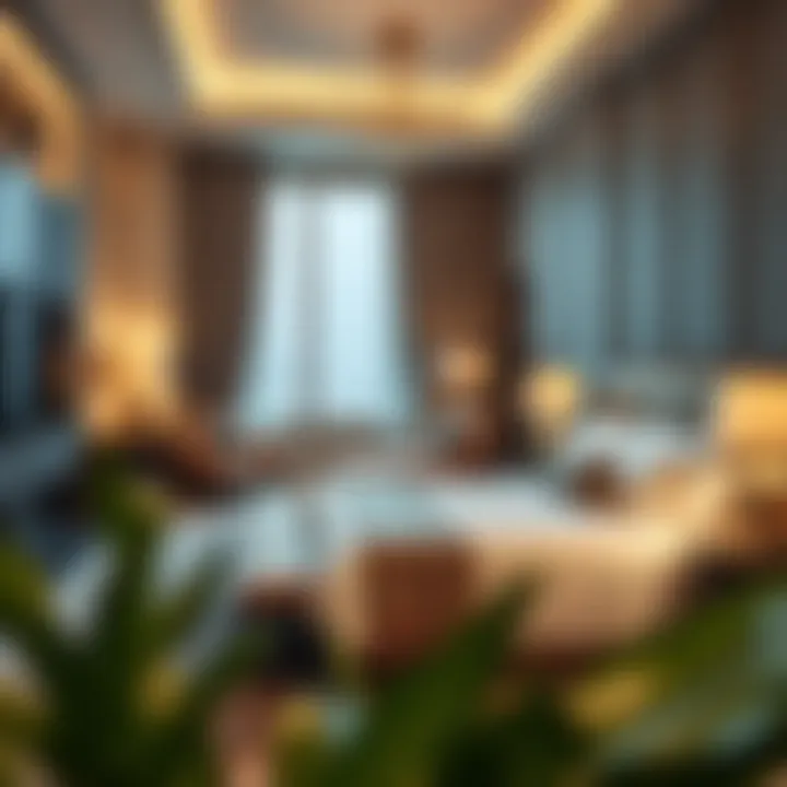 Luxurious Guest Room Experience Lavish guest room interior at فندق لامير دبي with elegant decor