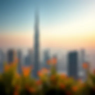 Panoramic view of Dubai skyline with Paramount Tower