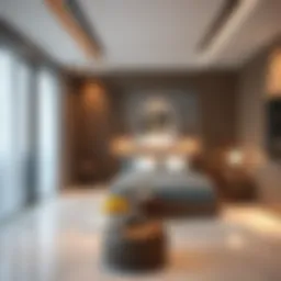 Modern partition bed space arrangement in Dubai