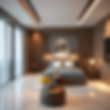 Modern partition bed space arrangement in Dubai