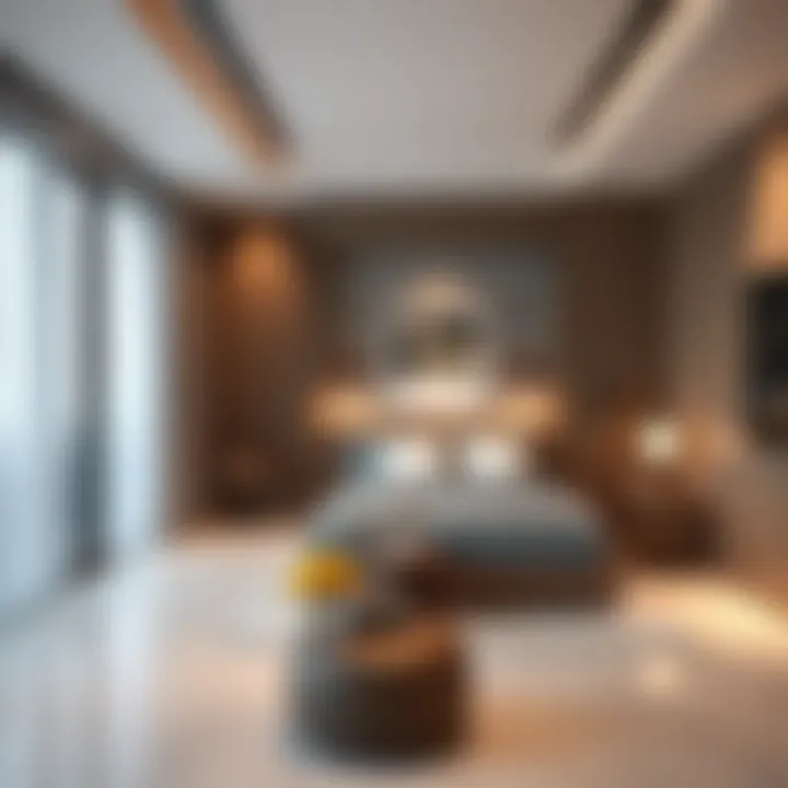 Modern partition bed space arrangement in Dubai