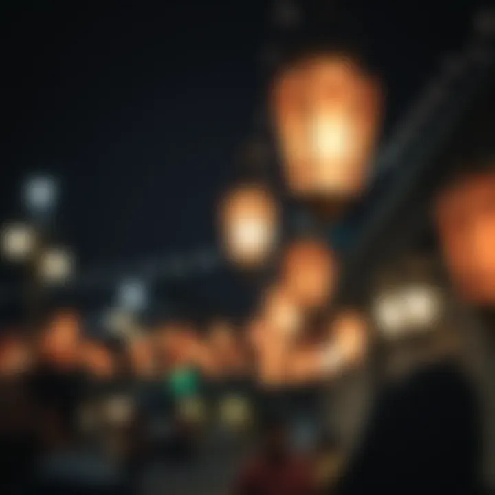 Lanterns in Dubai during Ramadan Traditional lanterns illuminating a Dubai street during Ramadan
