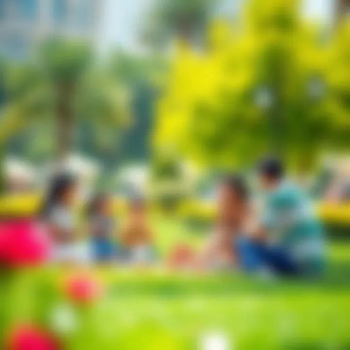 Family Enjoying a Picnic in a Vibrant Park Family enjoying a picnic in a vibrant park