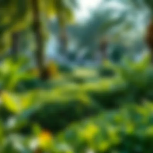 Lush greenery in a Dubai park