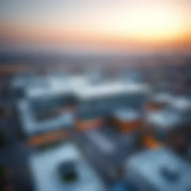 Aerial view of Sahara Healthcare City showcasing its modern architecture