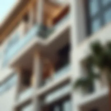 Architectural detail of a building in Sahara Healthcare City