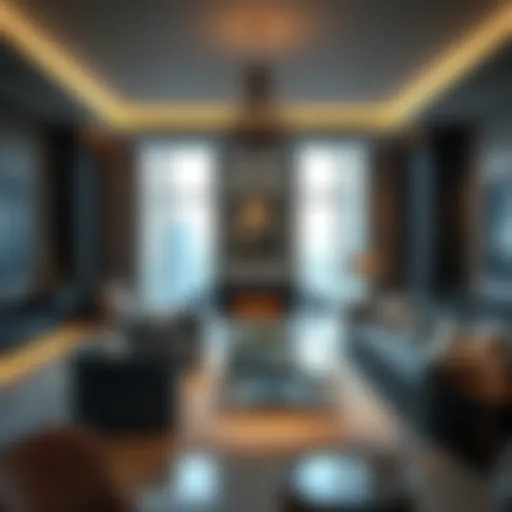 Luxurious Living Room Interior Luxurious Living Room at The Address Dubai Mall Residences