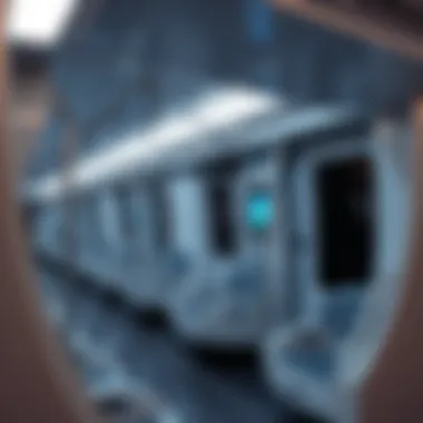 Interior of a Dubai Metro train showcasing modern design and technology