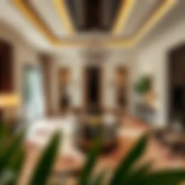 Luxurious interior of a villa showcasing elegant decor and spacious living areas