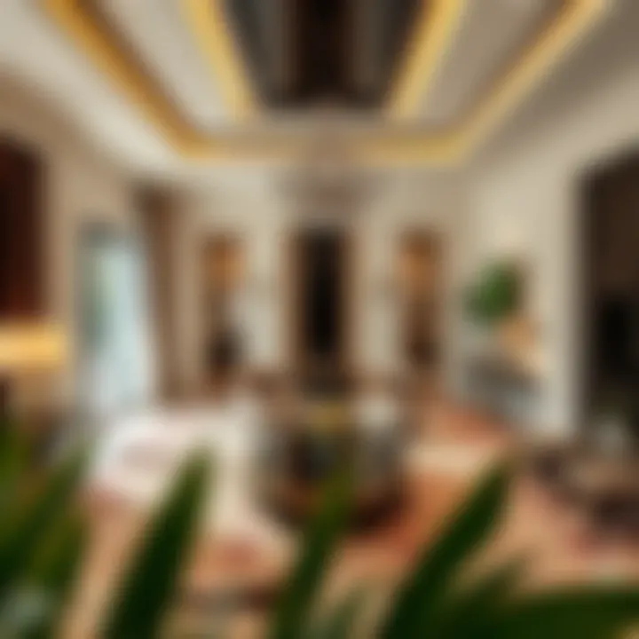 Luxurious interior of a villa showcasing elegant decor and spacious living areas