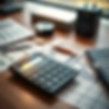 A calculator and financial documents on a desk
