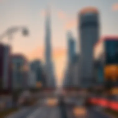 Urban skyline of Dubai showcasing modern architecture