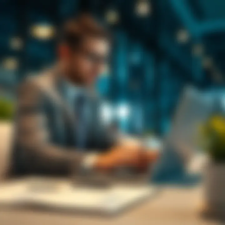 Analyzing Freelance Visa Costs A business professional analyzing costs on a laptop
