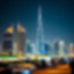 Dubai skyline with iconic Burj Khalifa