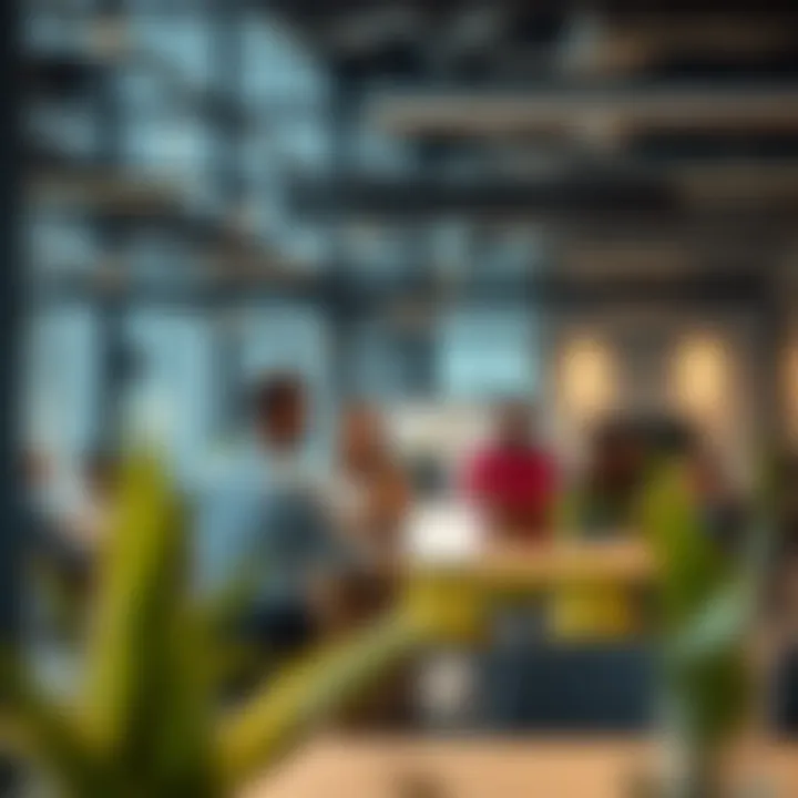 Building Connections in Dubai's Workforce Expatriates networking in a modern workspace