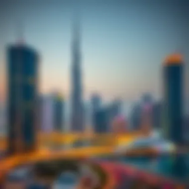 Dubai's Iconic Skyline and Real Estate Dubai skyline with property landmarks