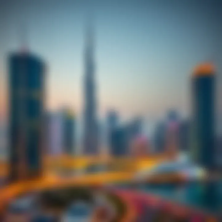 Dubai's Iconic Skyline and Real Estate Dubai skyline with property landmarks