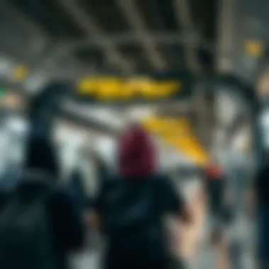 Commuters in Dubai Metro System Commuters using the metro system for daily travel