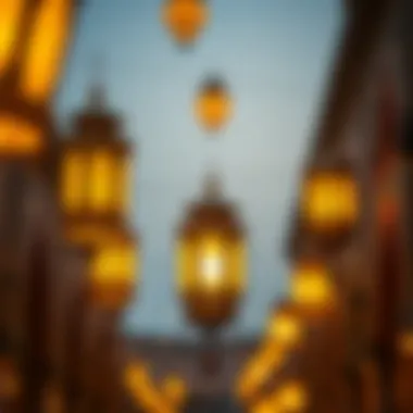 Traditional lanterns illuminating a festive atmosphere during Ramadan