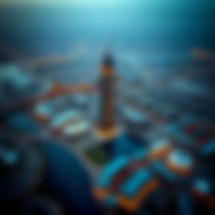 Aerial view of Silicon Oasis depicting SIT Tower 1 in the landscape