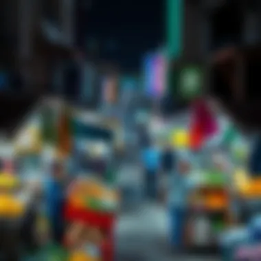 Vibrant market scene in Dubai